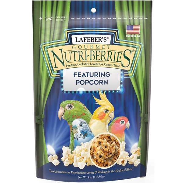 Lafeber Popcorn Nutri-berries for Parakeets, Cockatiels, Lovebirds and Conures